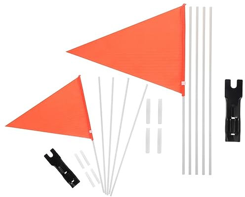 BCOATH Fahrrad-fahnenmast Für 2 Sätze Stabile Flaggen Orange Fahrrad-werbeflagge Fahrrad-sicherheitsflagge