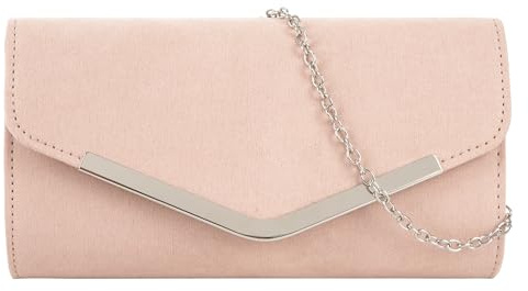 MEGAUK Damen Samt Clutch Elegante Abendtasche Wildlederlook Handtasche Envelope Tasche Unterarmtasche mit Kette für Wedding Prom Party Hochzeit