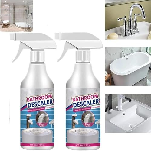 Stubborn Stains Cleaner, Bathroom Foam Cleaner Spray, Multipurpose Bathroom Foam Cleaner, Powerful Stubborn Stains Descaler, All Purpose Foam Cleansing Foam Spray for Bathroom Bathtub Glass (2)