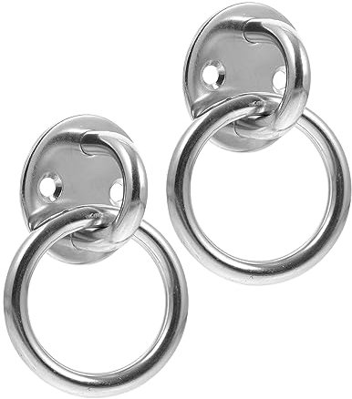 TOPBATHY 2pièces Crochet De Plafond Inoxydable Robuste Avec Anneau De Fixation Kit Plaque Œillet Rond Pour Suspensions Hamacs Et Fauteuils Suspendus