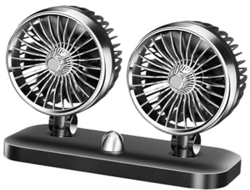 Angoily Ventilador Eléctrico De Doble Cabezal Para Coche Portátil Ajustable Para Camión y Vehículo Refrigeración Por Agua