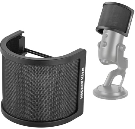 NEEWER Pop Filter for Microphones, Triple Layer Isolation Shield Windscreen Cover for 40-72 mm Diameter Mics, Compatible with Blue Yeti for Podcast Streaming Voice Over Singing Studio Recording, MS020