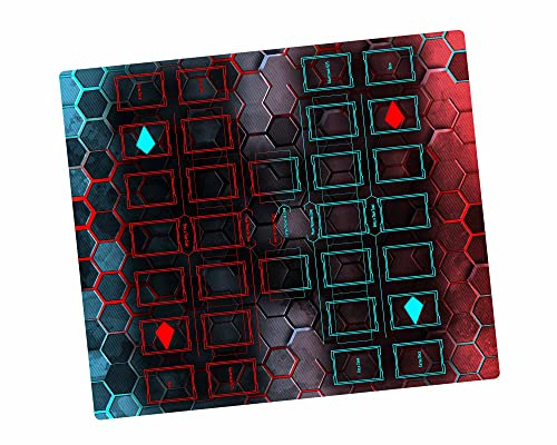 Wyrmspire Hexagon - Alfombra de Juego Yugioh de Mad Hand - Compatible con Yu-Gi-Oh, TCG - Dos-Jugadores Master Rule Duel Field Zones, Tapete de Juego de Cartas Grande para 2-Jugadores