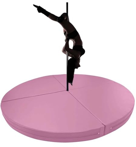 Pole-Dance-matta, tjock, rund, vikbar crashpad-matta för Pole Dance – säkerhetsmatta för hemmagym, 160 cm x 5 cm (63 tum x 2 tum), slitstark stoppning för Pole D
