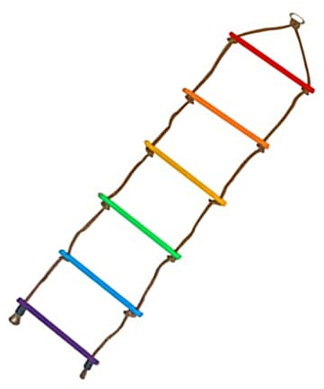 RASTKY Scala di Corda da Arrampicata in Tessuto Multistrato Colorato, e Robusta con Fibbia a Pressione Ad Alta Temperatura per la Scala di Corda da Arrampicata del Parco Divertimenti