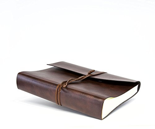Tivoli Magnum Fotoalbum aus recyceltem Leder, Handgearbeitet in klassischem italienischem Stil, Geschenkschachtel inklusive, A4 (23x30 cm) Braun