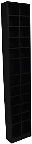WATSONS BLOCK - Tall Sleek 360 CD / 160 DVD Media Storage Tower Shelves - Black