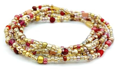 Wickelarmband gold rot by Bau[m]werk Schmuck Armband Perlenarmband Ibiza Style