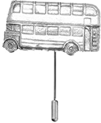 CreatedByJake PPT09 Bus Doppeldecker aus feinem englischen Zinn an Krawattennadel, Mütze, Schal, Kragen, Mantel