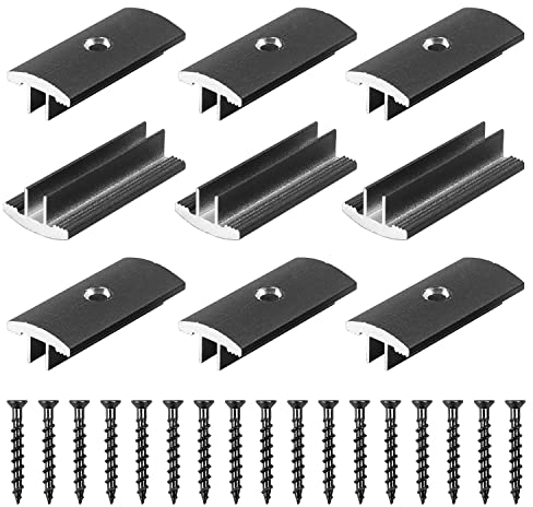 100Stk Aluminiumlegierung Terrassenclips Befestigungs Clips Versteckt Abstandshalter Clips mit 100 Schrauben für WPC/BPC, Bambusholzboden Verschluss