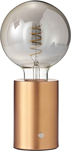 Northpoint LED Akku Tischlampe Edison Style Glühbirne mit Glühdraht bis zu 96 Stunden Laufzeit 2000mAh Touch Dimmer Ambientelicht Tischleuchte Roségold getöntes Glas