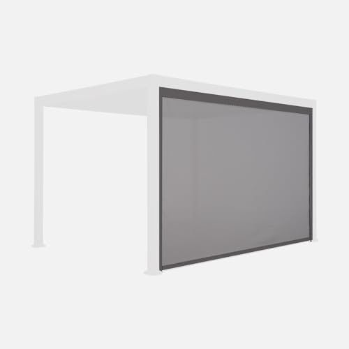 Alice's Garden - Store Gris pour pergola bioclimatique – Triomphe – 3x4 m. Aluminium et textilène