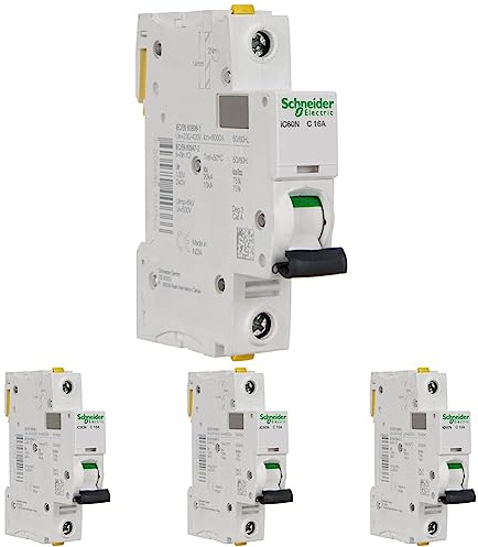 Schneider Electric Leitungsschutzsschalter ACTI9 IC60N 1P 16A C, A9F04116 (Packung mit 4)