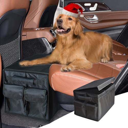 YCooiFo Dog Car Seat Extender with Storage up to 220 LBS, Foldable Back and Front Seat Gap Filler for Cars