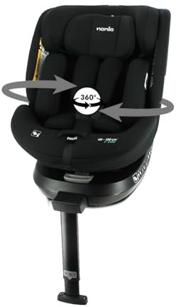 Nania - Spirit car seat 360° Swivel - I-Size 40-150 cm - Upgradeable from Birth to Approx. 12 Years - Group 0+/1/2/3 - isofix fixations + Support Leg