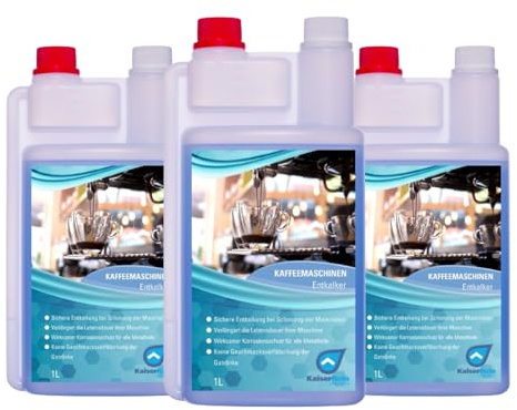KaiserRein Kaffeevollautomaten Entkalker 3x1L - Premium Kaffeemaschinen-Reiniger, optimiert für Espressomaschinen und Siebträger, mit Korrosionsschutz
