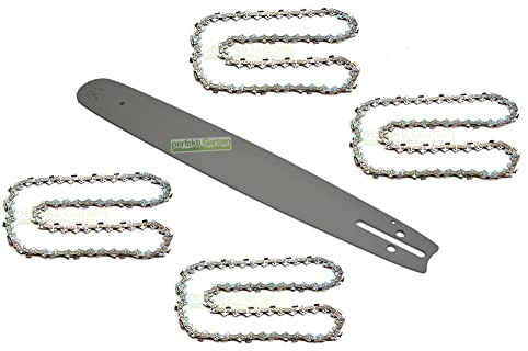 40cm 1,3mm 3/8 57 TG Barra guida + 4 catene compatibili con Scheppach CSP41 / CSP 41