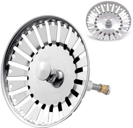 Siebkörbchen Spüle 79mm, Ersetzen können Blanco119146 Abflusssieb Küchenspüle, Edelstahl Spülbecken Sieb Stopper, mit Zapfen(50mm) für Exzenter-Bedienung