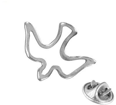 Pin de solapa plateado con paloma del Espíritu Santo | Diseño de pájaro | Gran regalo cristiano para primera comunión y confirmación | Accesorio espiritual para ropa y bolsos, Metal
