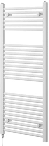 Newark White Electric Heated Towel Rail Wall Mounted Slim Ladder Design Bathroom Radiator - 1200mm x 500mm