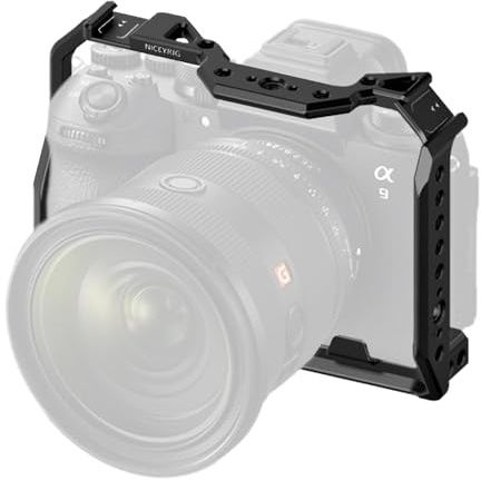 NICEYRIG A1 II / A9 III Camera Cage for Sony Alpha1 II, Alpha9 III, Lightweight Full Cage with NATO Rail Cold Shoe Quick Release Bottom Plate for ARCA-Swiss Style - 582