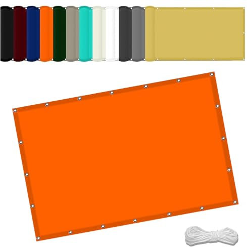 Voiles Ombrages Imperméable Rectangulaire 1.5 x 3 m UV Protection avec Oeillets Tissu Polyester Multi Couleur et Taille Bâche dombrages pour Terrasses Balcons et Jardins, Orange