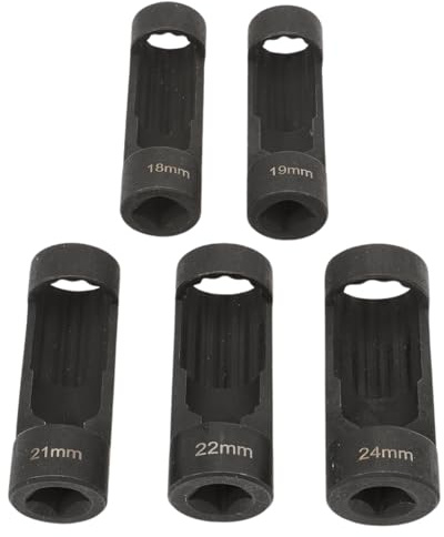 FanPaYY Muttern Stecknuss Federbein Stecknuss Werkzeug Stoßdämpfer-Einbauwerkzeug, 12 Punkt 1/2 Antrieb, 18 mm, 19 mm, 21 mm, 22 mm, 24 mm, Sechskantschlüssel 6496 VM Nummer 3353-5Stück