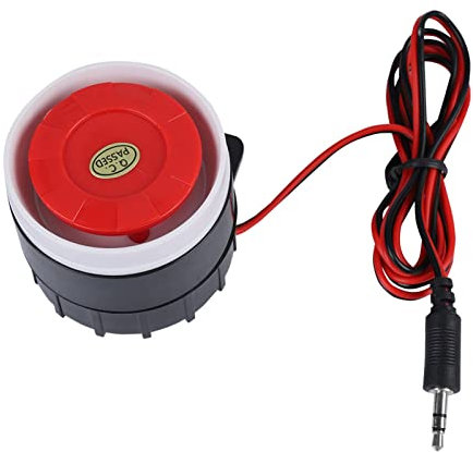 Masyrt Alarma Sirena 12V 10 × 6 × 6 120db DC 12v Bocina con Cable de Alarma de Sonido de Sirena Roja Bocina de Advertencia para Seguridad del Hogar