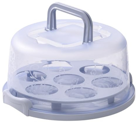 NISHZHU Cake Box Cupcake Holder with Lid Transparent Cake Transparent Cake Box Carrier with Lid Handles Cupcake Holder,C
