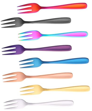Cabilock 8pièces Fourchettes Acier Pour Gâteaux Et Fruits Assortiment De Pour Événements Et Réunions