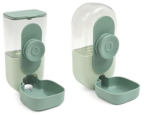 Okeeyseda Hängender Automatischer Tierfutter-Wasserspender, Automatisches Schwerkraft-Futter- und Tränkeset für Frettchenkäfige, Zubehör