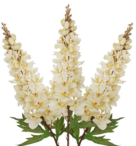 Uppsättning av 3 92 cm konstgjorda blommor riddarsporre konstgjorda Delphinium konstgjorda blommor som riktiga konstgjorda riddarsporrblommor för inredning i vasorarrangemang, blomsterarrangemang hem