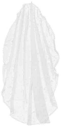 FRCOLOR Pearl Bride Veil Short Wedding Veil with Pearl Decoration Lightweight Korean Style Bridal Veils for Bachelorette Party and Wedding Photoshoots