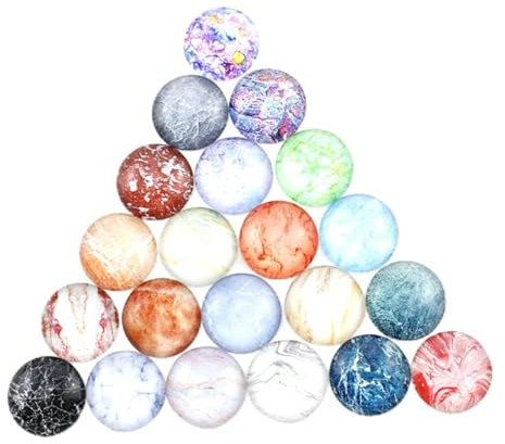 Uonlytech 50piezas Parche De Textura De Cristal Diseño De Mármol Pegatinas De Vidrio Redondas Para Hacer Joyas Material Para Joyería Diy Decorativo