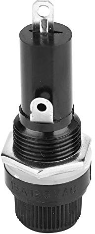 Marhynchus 10pcs 6 * 30 Soporte de Fusibles, Soporte de Tornillo de Panel Eléctrico Negro para un Tubo Plano de 6 X 30 Mm, Voltaje Nominal de 250V, Surtidos con Materiales de