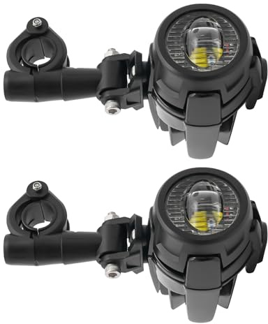 KANBCNG Motorrad-Nebelscheinwerfer 2 LED-Nebelscheinwerfer für Universal-Motorräder mit Sturzbügel in 18-22 mm und für BMW R1200GS F800GS F700GS F650FS Wasserdicht Zusatzscheinwerfer Motorrad-Lampe