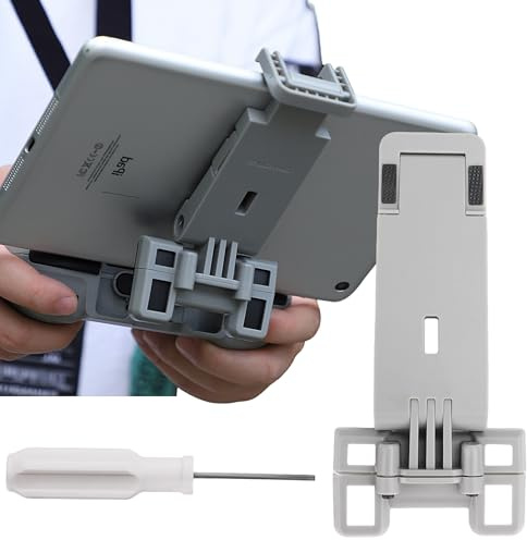 SQAQS Avtagbar Vikbar Platt Hållare, Vikbart Tablet Stativ, Justerbart Förlängningsstativ Clip, Avtagbar Drone Fjärrkontroll Stativ, för RC-N3/2/1/1C Fjärrkontroll, Inte Lätt att Lossa(Grå)