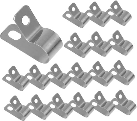 KONTONTY 20 Pezzi Clip Fermacavi Acciaio Inox Design U Resistente Al Calore Fissaggio Sicuro per Gestione Cavi e Luci Rope Light