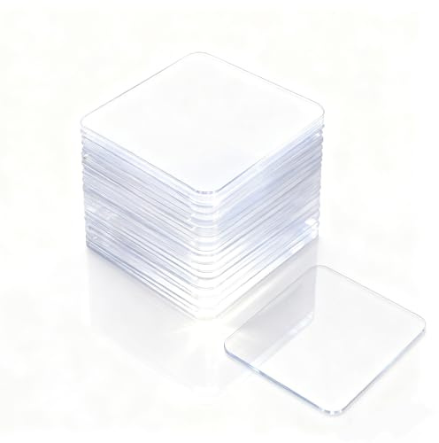 50Pcs Clear Double Sided Adhesive Pads,Super Strong Heavy Duty Squares Traceless Washable Sticky Patch for Mounting Two Sided Precut Tape for Glass Walls Hanging DIY Craft Home Office 60x60MM