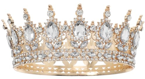 MAGICLULU Vintage Strass Tiara Krone Für Frauen Haarschmuck Für Damen Glitzernde Brautkrone Als Schmuck Deko Für Hochzeit Verlobung Abschlussball Und Fotoshootings 15.00 X 15.00 X 5.00 Cm