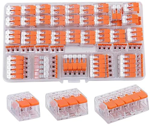 Kinesgsg 75 Pezzi Connettori Elettrici, Morsetti Elettrici Rapidi, PC Ritardante di Fiamma Connettore Elettrico, Terminali a Crimpare Elettricis, 2 Portes 35 Pcs, 3 Porte 25 Pcs, 5 Porte 15 Pcs