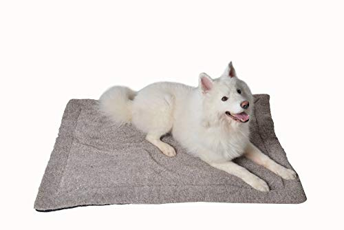 RAIKOU Hundedecke Katzendecke Haustier-Decke mit Plüsch Kissen Fleece-Decke/Tier Schlafdeck Hundebett Haustierbett, waschbar und rutschfest（Braun Melange,100x70cm