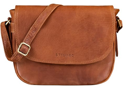 STILORD Loreen Frauen Handtasche Klein Leder Tasche Damen Umhängetasche zum Ausgehen Elegante Abendtasche Partytasche Freizeittasche Echtes Vintage Leder Farbe:Arona - braun