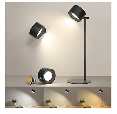 Coollamp LED Desk Lamp, Eye Caring Table Lamp, Dimmable Bedside Lamp with 3 Lighting Modes&3 Brightness Levels, Touch Control, Rechargeable Desk Light for Home Office Bedroom Reading Study Work