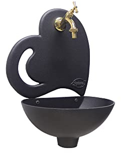 Fontaine murale Aphrodite couleur fonte avec robinet mod.303L en laiton poli maison et jardin