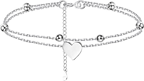 Chriscoco Pulseras Delicadas de Plata Ley 925 Para Mujer Ajustable Corazón Mariposa Eslabones Cuentas en Capas Infinito Amor Pulsera Abalorios Regalo Joyería de Cumpleaños