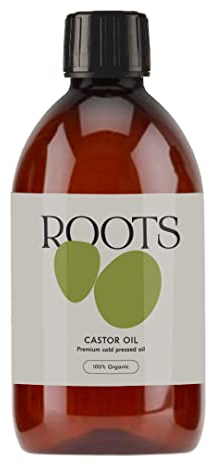 Roots Organic Castor Oil. Suitable for Vegans & Cruelty Free. Full of Essential Fatty acids with Anti-inflammatory Properties. Nourishes Skin and Promotes Healthy and Shiny Hair