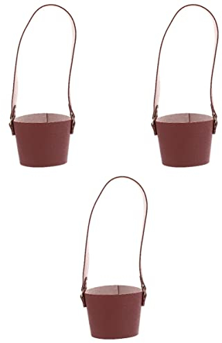 TENDYCOCO 3 Pcs Leather Cup Sleeves Anti- Scald Cover Leather Pint Sleeve Glass Bottle Sleeve Tumbler Carrier Holder Coffee Mug Beverage Sleeve Protective Sleeve Protector Pu Red Portable