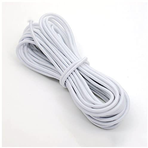 Corda Elastica 1/2/3/4 / 5mm Cavo elasticizzato rotondo di alta qualità Cavo elasticizzato Gomma Bianco Bianco Nero Gomma di gomma for cucire Fai da te Accessori Corda Elastica Fitness ( Color : White