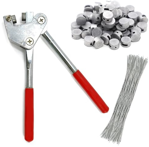 Kit de Pinces à Plomber, 165 mm Tenailles Pinces D'étanchéité, 80 Plombiers (10 mm), 80 Fils à Plomber (170 mm) pour Compteurs D'eau, Compteurs D'électricité, Ogistique